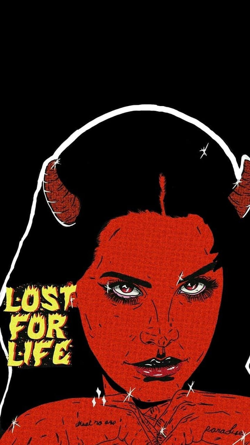 라나 델 레이, 악마 소녀, 삶에 대한 욕망과 팝 아트, 미적 악마 소녀 HD 전화 배경 화면