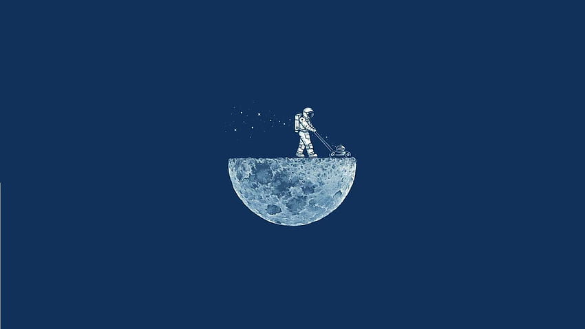 Astronot Pemotong Rumput Bulan Wallpaper HD