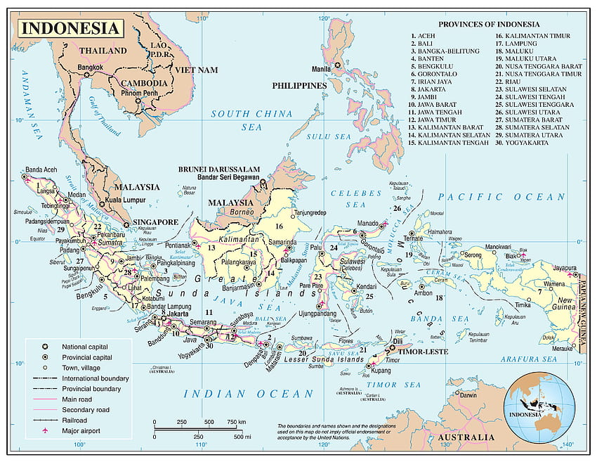 แผนที่อินโดนีเซียพร้อมเมือง วอลล์เปเปอร์ HD