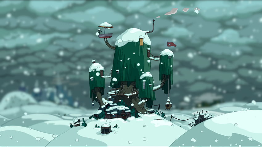 So I made a snowy backgrounds : adventuretime, adventure time winter HD wallpaper