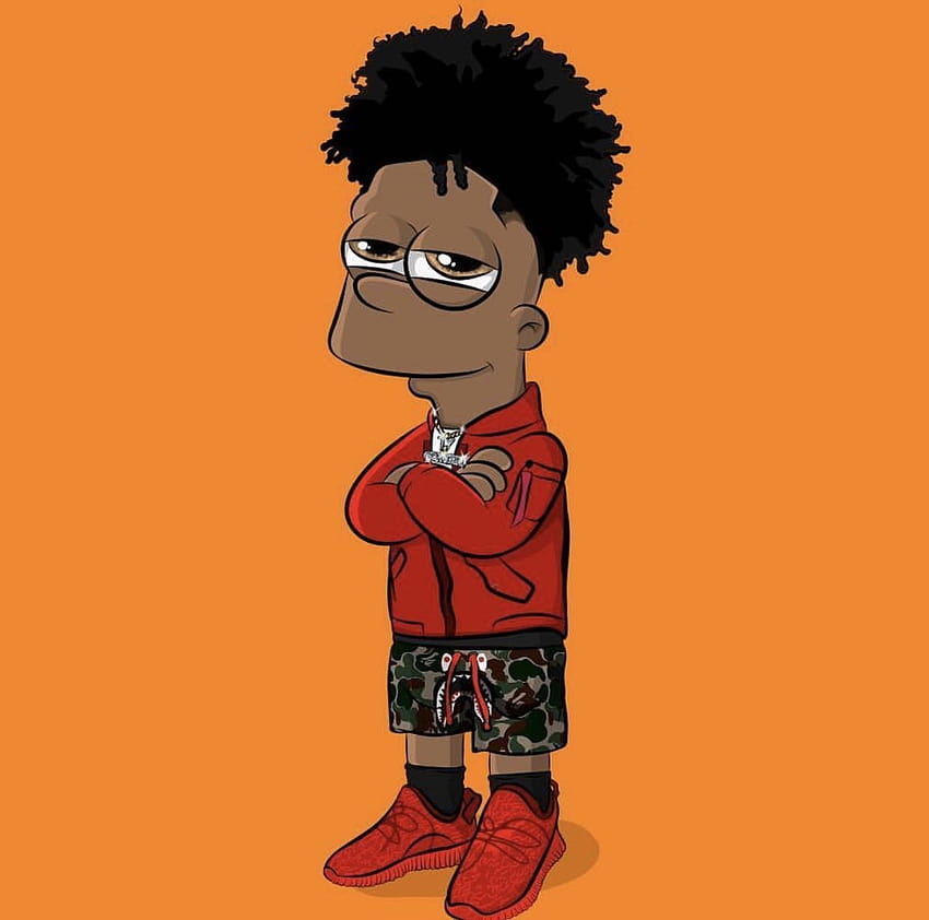 Hip Hop Bart Simpson, kara bart HD duvar kağıdı