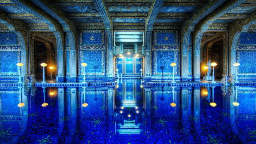 Beautiful Blue Mosque Interior HD wallpaper