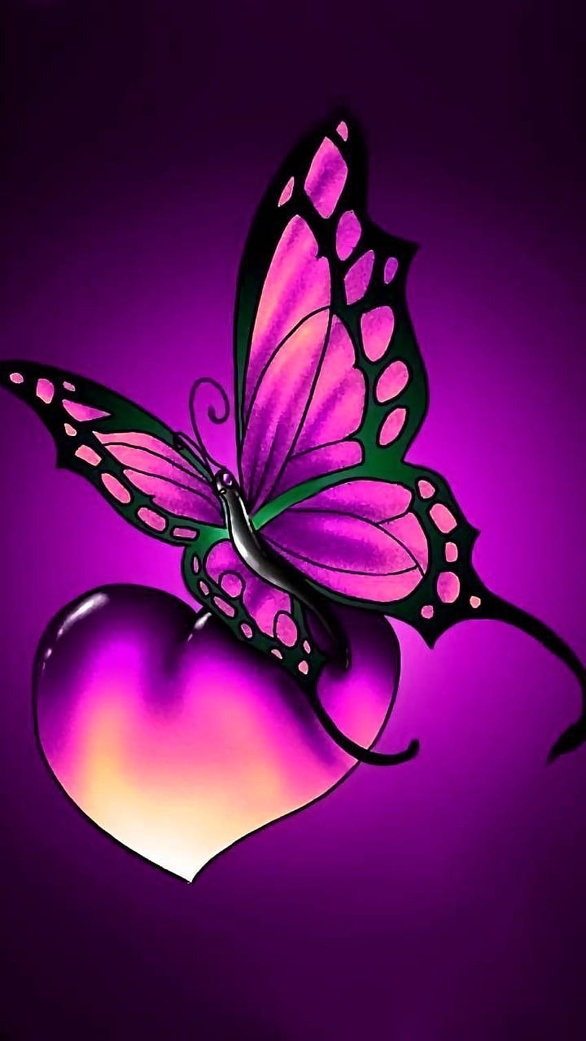 Coeurs et papillon, papillon de la Saint-Valentin Fond d'écran de téléphone HD