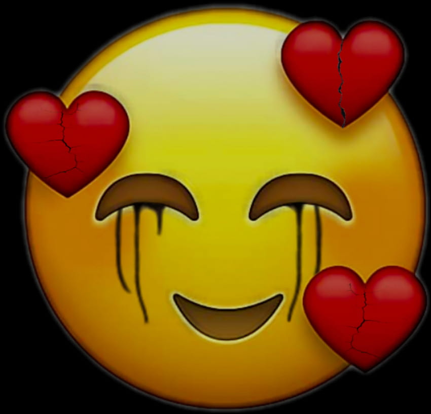 Estética de emoji de coração partido papel de parede HD