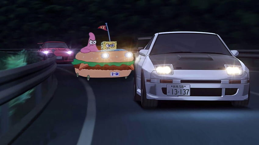 Spongebob , SpongeBob Kanciastoporty, Samochody wyścigowe, Anime • Dla Ciebie, anime x samochód Tapeta HD