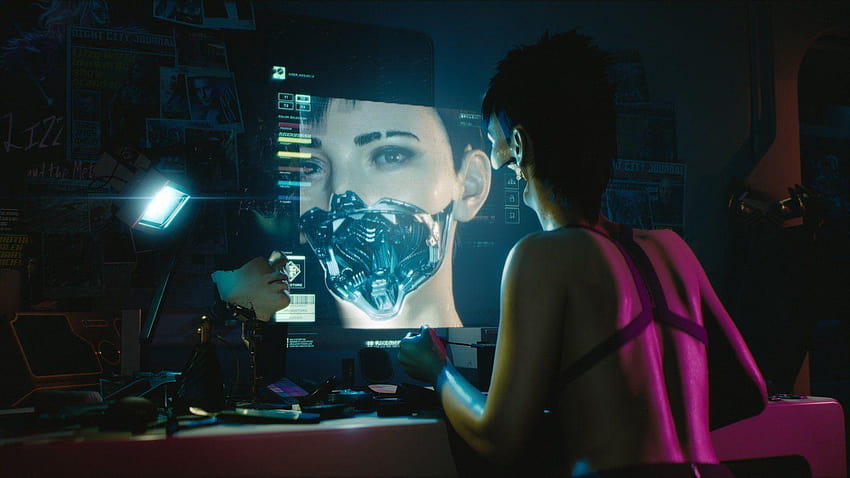 In 'Cyberpunk 2077' you control your own dark, intoxicating future, cyberpunk girl audio responsive invert HD wallpaper