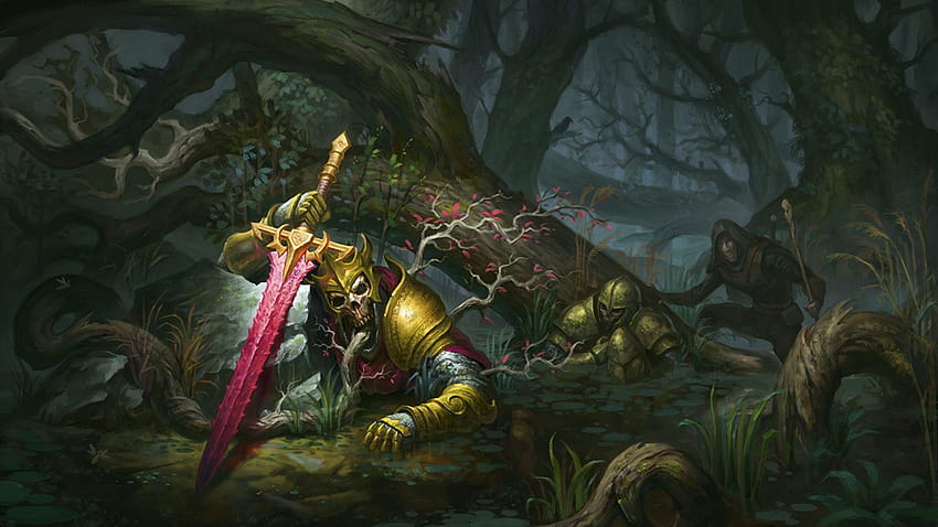 Armor Swords Dead King Fantasy Skeleton Forests 1920x1080, skeleton king HD wallpaper