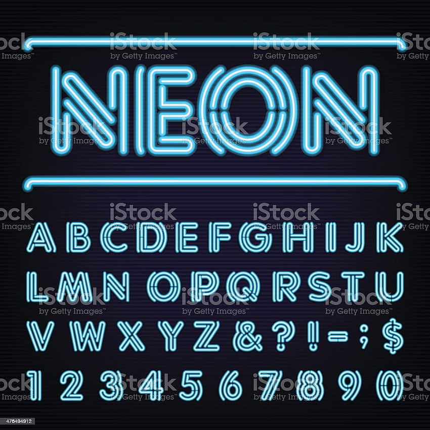 Neon Blue Light Alphabet Vector Font Stock Illustration HD phone wallpaper
