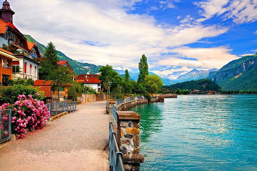 Lista de hermosos paisajes de Suiza, lago brienz suiza fondo de pantalla