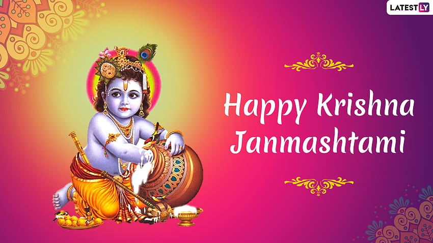 Top Janmashtami 2021 Wishes, WhatsApp Messages, Lord Krishna, Facebook Status, GIFs, Quotes and To Send to Family and Friends on Gokulashtami Fond d'écran HD