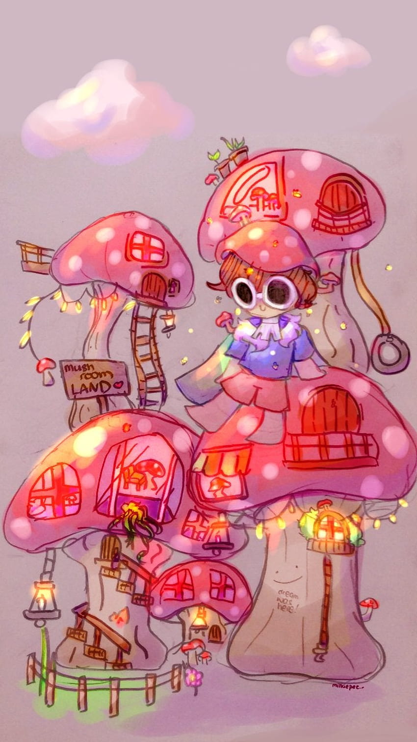 Here's a I drew :): GeorgeNotFound, mushroom gogy HD phone wallpaper
