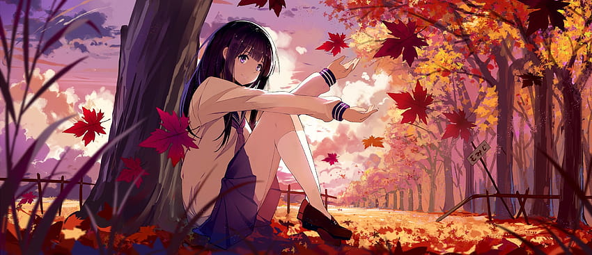 Free download Girl in the autumn forest wallpaper Anime wallpapers 16827  1920x1200 for your Desktop Mobile  Tablet  Explore 45 Anime Fall  Wallpapers  Fall Wallpapers Fall Backgrounds Wallpapers Fall