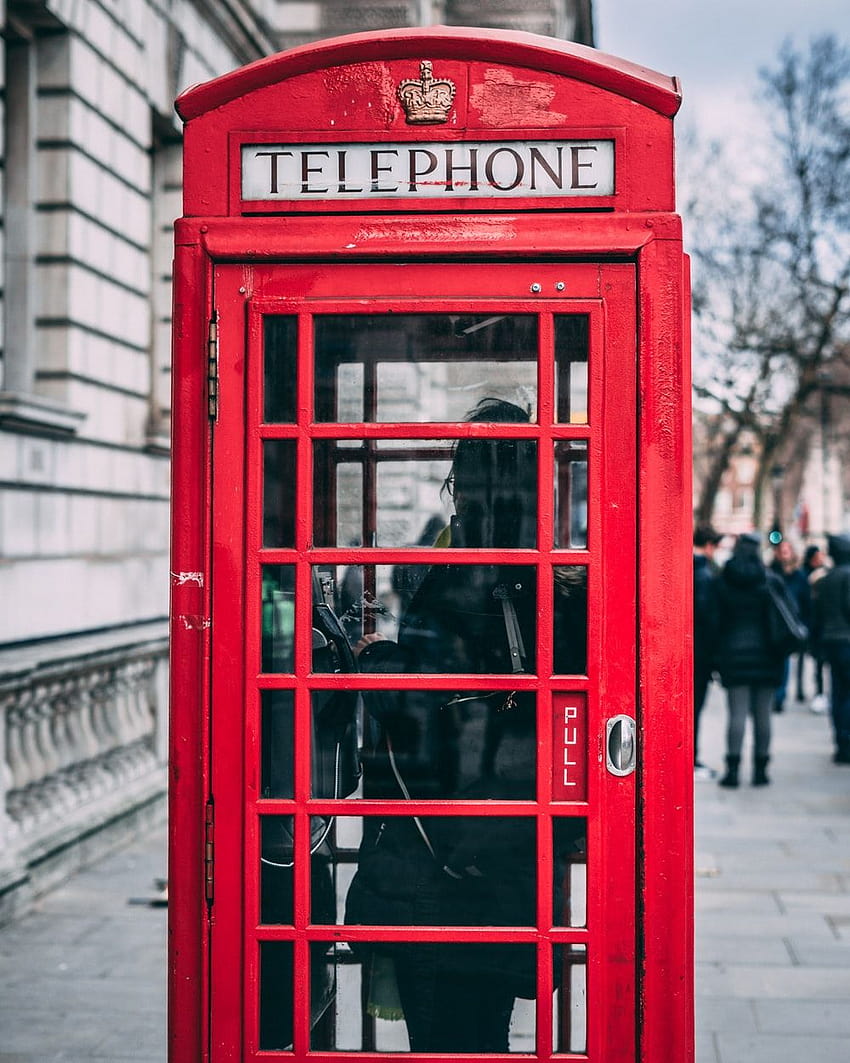 Cabina telefónica roja, cabina telefónica fondo de pantalla del teléfono