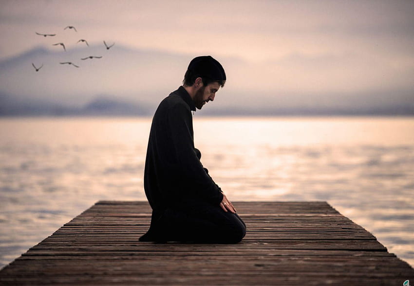 musulmán rezando, hombre islámico fondo de pantalla