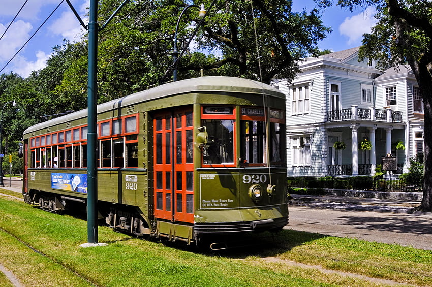 : New Orleans Trolley, bonde de new orleans papel de parede HD