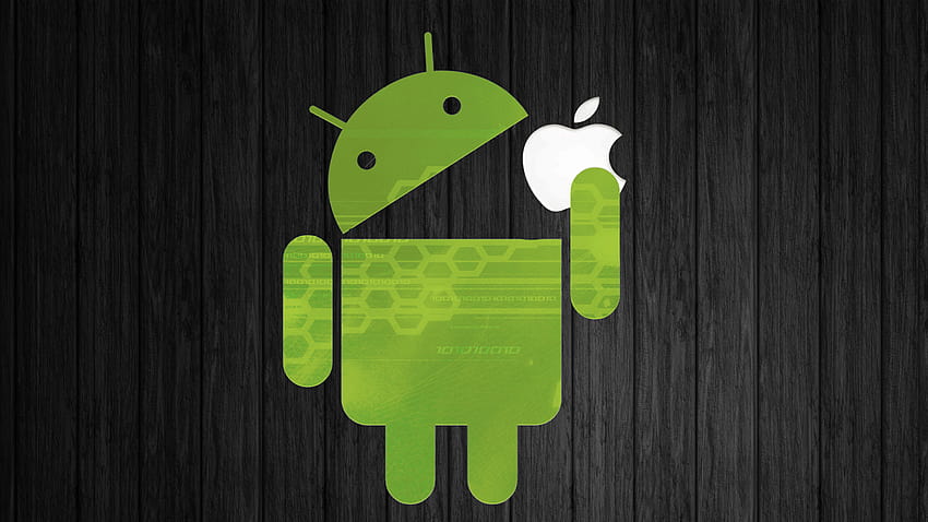 Android vs iOS, logo Android vs Apple Sfondo HD