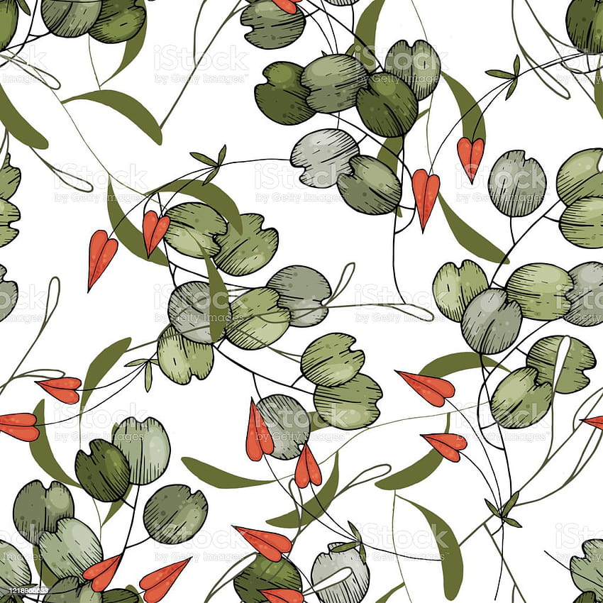 Stampa botanica disegnata a mano Illustrazione vettoriale Fiori in fiore Motivo floreale senza cuciture isolato realistico su sfondi vintage bianchi Stock illustrazione Sfondo del telefono HD