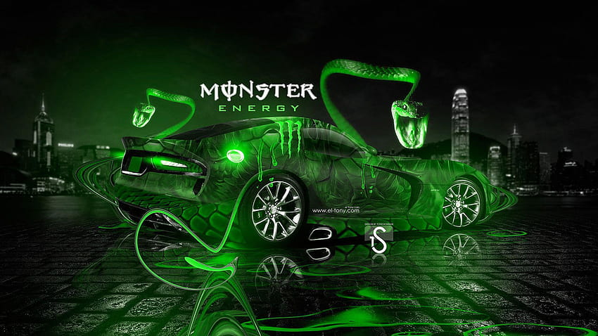 Dla > Zielone logo Monster Energy, logo Tapeta HD