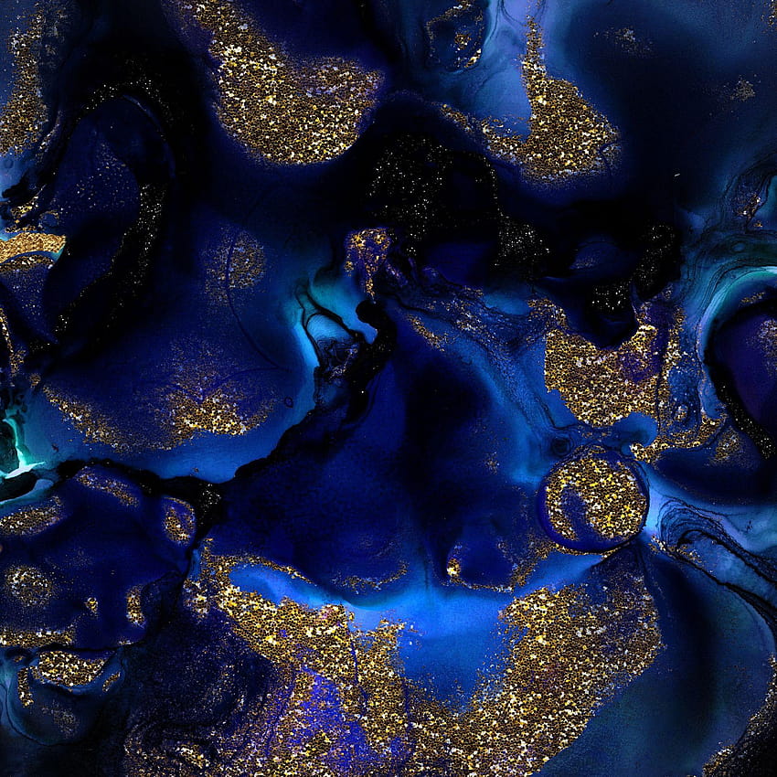Indigo Blue Marble and Gold Glitter Wall Mural /, aesthetic moving HD phone  wallpaper | Pxfuel