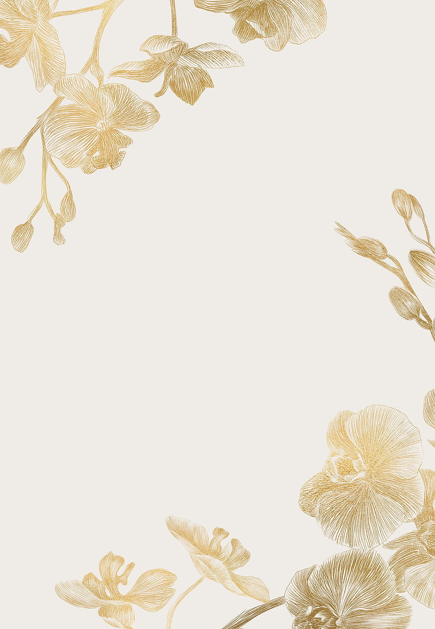 Gold Orchids, marriage invitation HD phone wallpaper