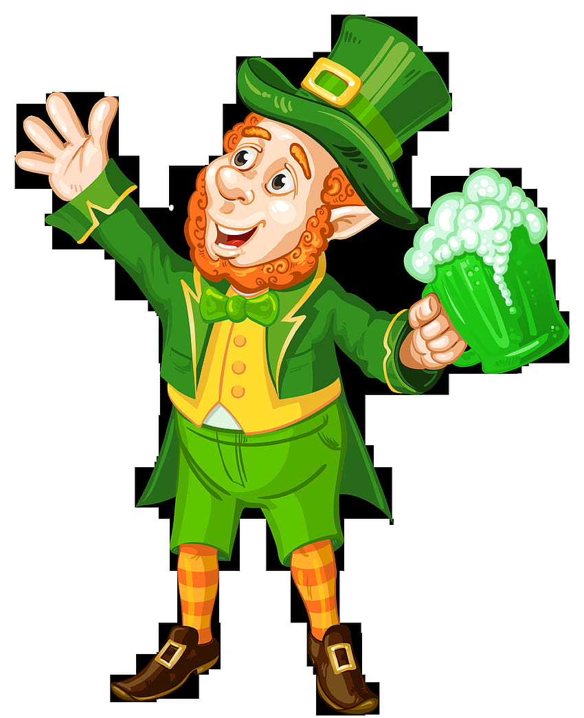 St Patrick Day Leprechaun with Green Beer Transparent PNG, st patricks day leprechaun HD phone wallpaper