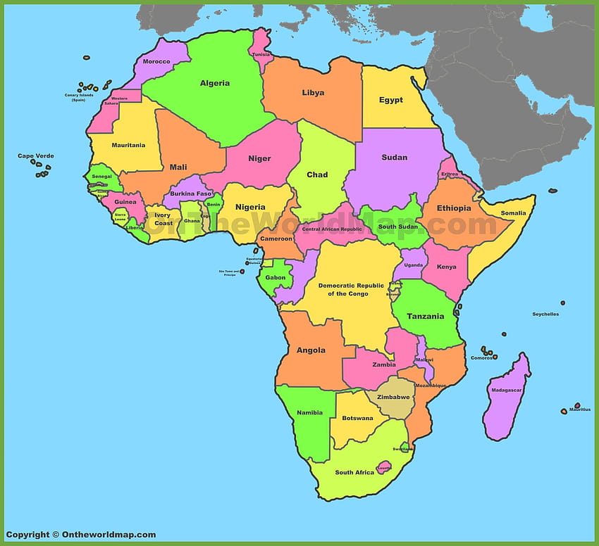 Карта на Африка HD тапет