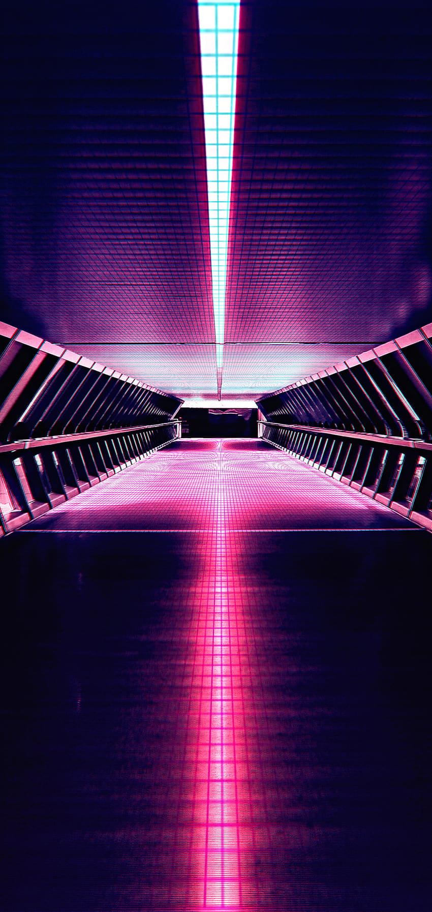 1080x2280 Synthwave Aesthetic Corridor One Plus 6,Huawei p20,Honor view 10,Vivo y85,Oppo f7,Xiaomi Mi A2 , Latar belakang, dan wallpaper ponsel HD