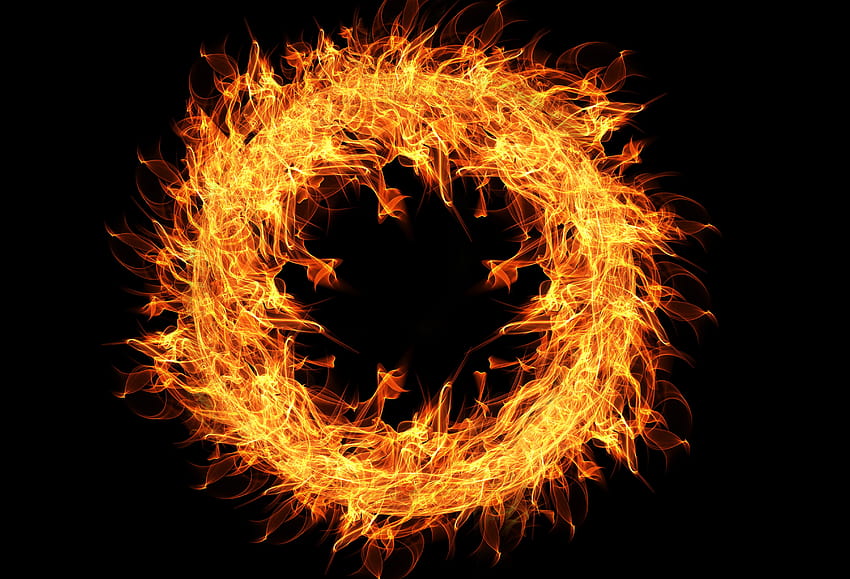 Fire Flame Ring , Creative, Backgrounds, and, fire circle HD wallpaper