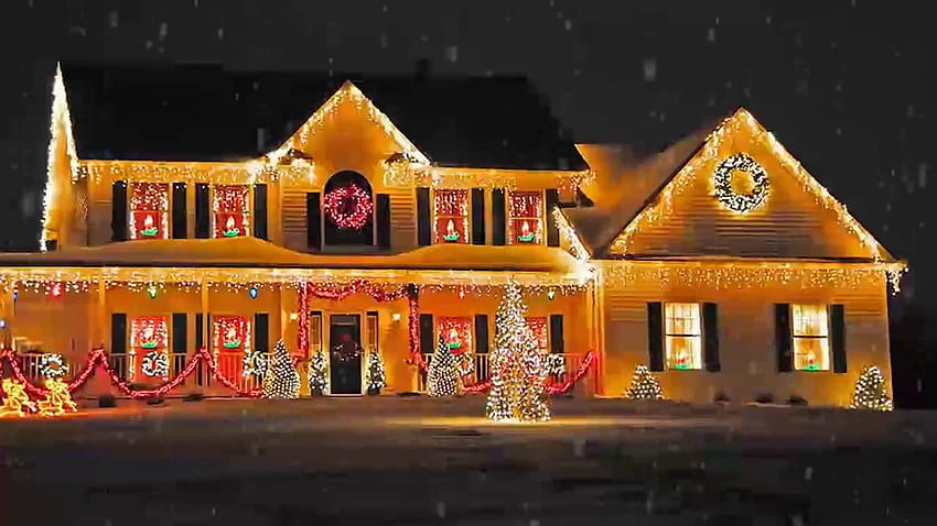 Weihnachtsbeleuchtung im Freien, Dekorationsideen für Zuhause, Büro, Hinterhof, Weihnachtsveranda HD-Hintergrundbild