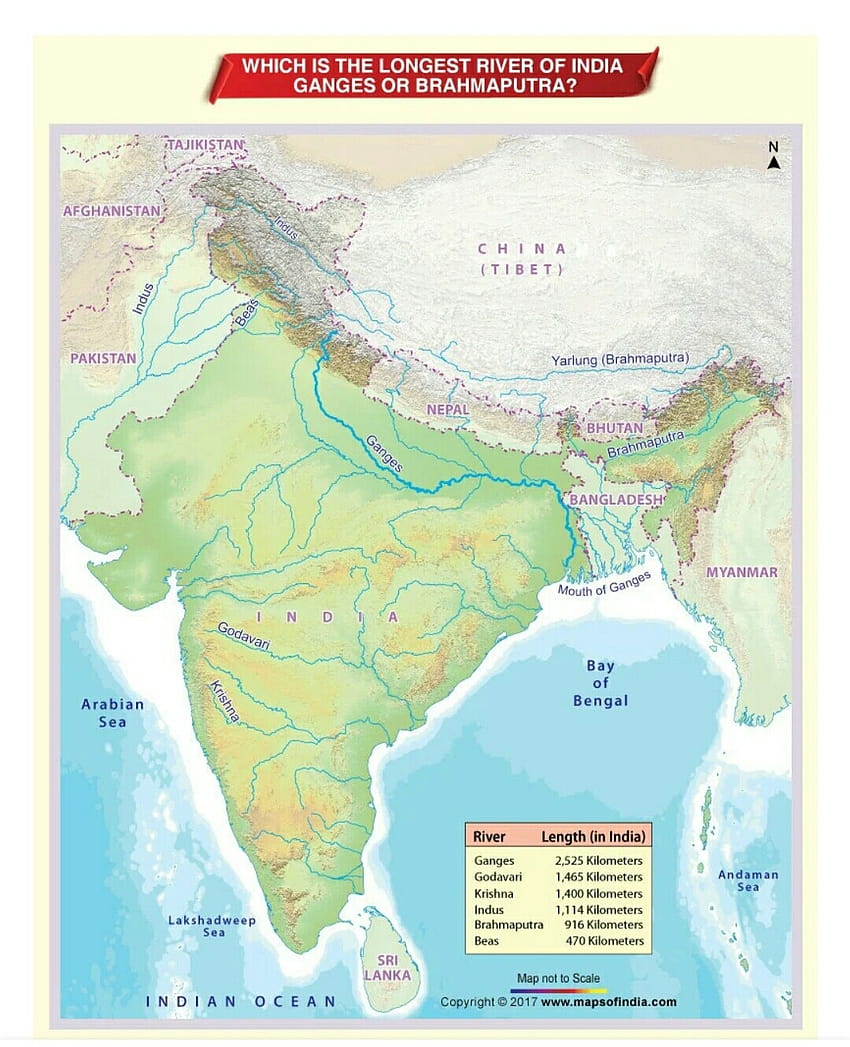 Коя е най-малката река в Индия?, карта на реката на Индия HD тапет за телефон