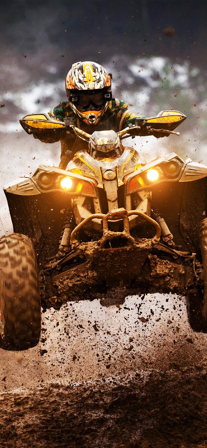 ATV motocross e fango, fango a quattro ruote Sfondo del telefono HD