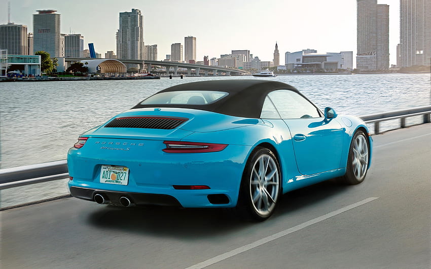 Porsche 911 Carrera S Cabriolet Light Blue Back 3840x2400, porsche 911 carrera cabriolet HD wallpaper