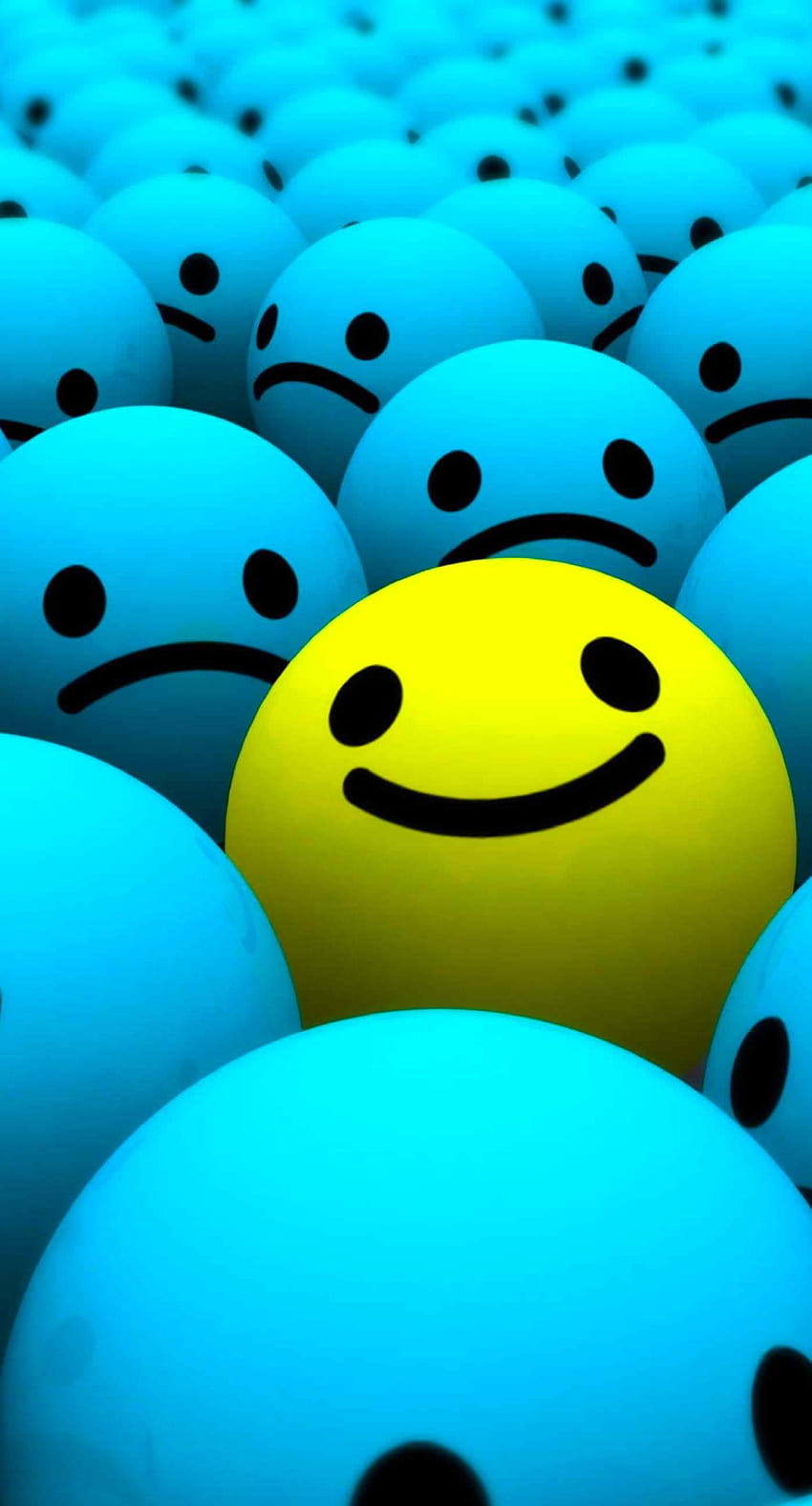Cute Blue Yellow Smiley Balls Data HD phone wallpaper