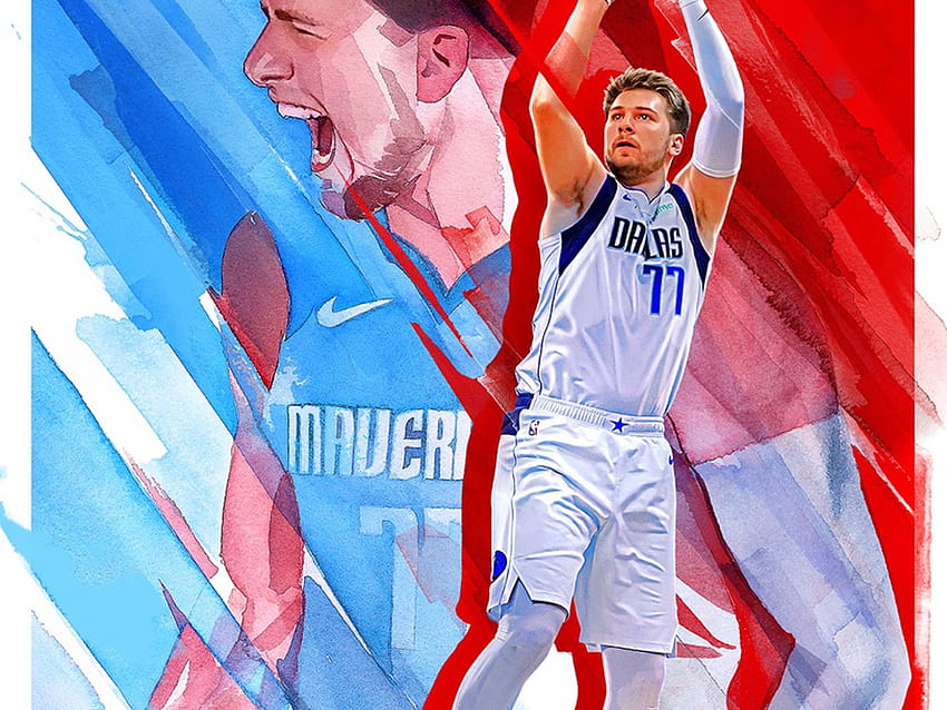 Luka Doncic et Dirk Nowitzki sont des athlètes de couverture pour NBA 22 Fond d'écran HD