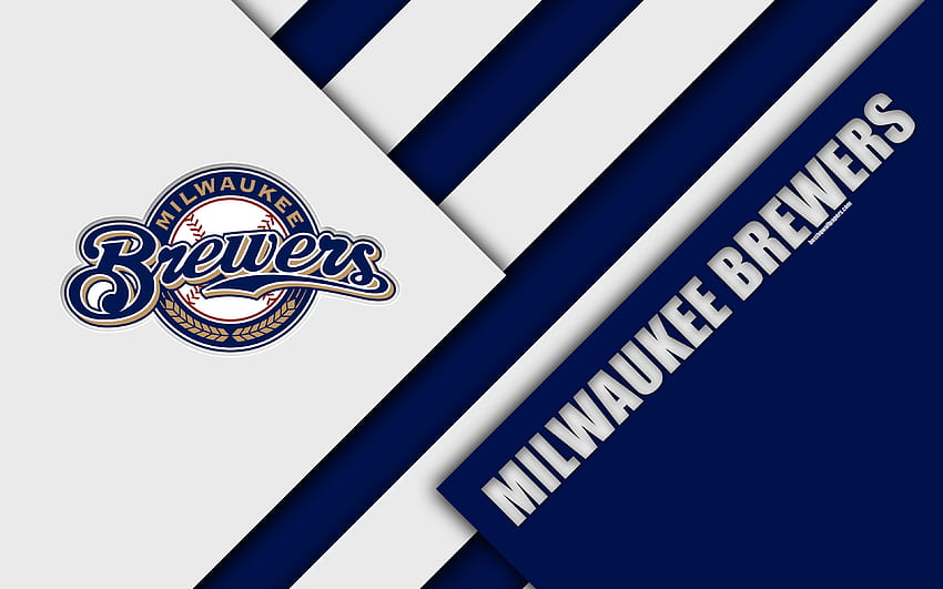 Milwaukee Brewers, MLB, Liga Nacional, logotipo dos cervejeiros papel de parede HD