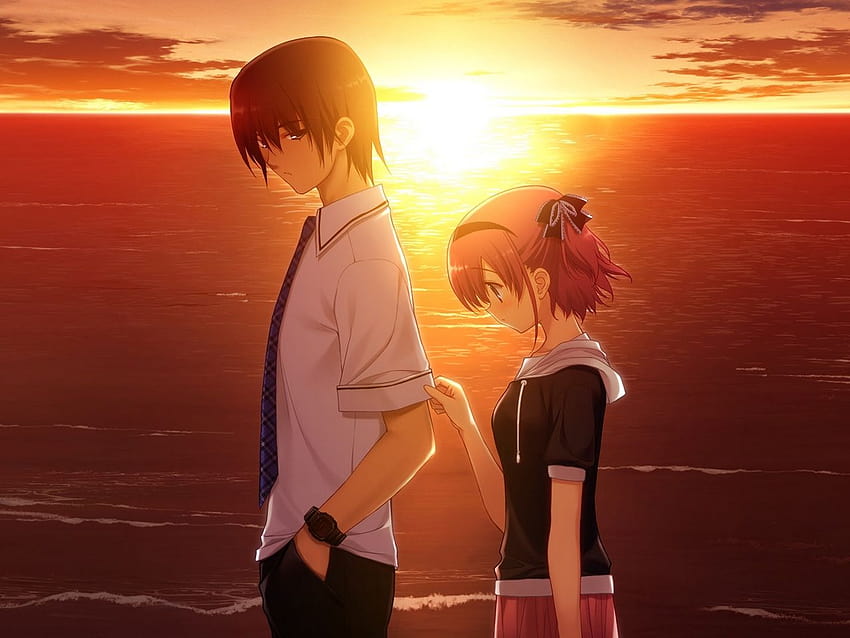 1280x960 boy, girl, sad, sunset, sea standard 4, sad anime boy couple dark HD wallpaper
