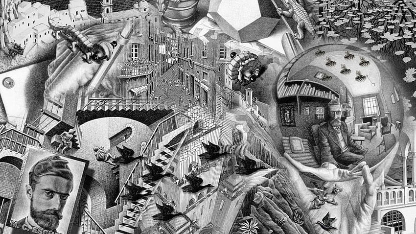 Mc Escher Wallpaper  Живопись Графика Искусство