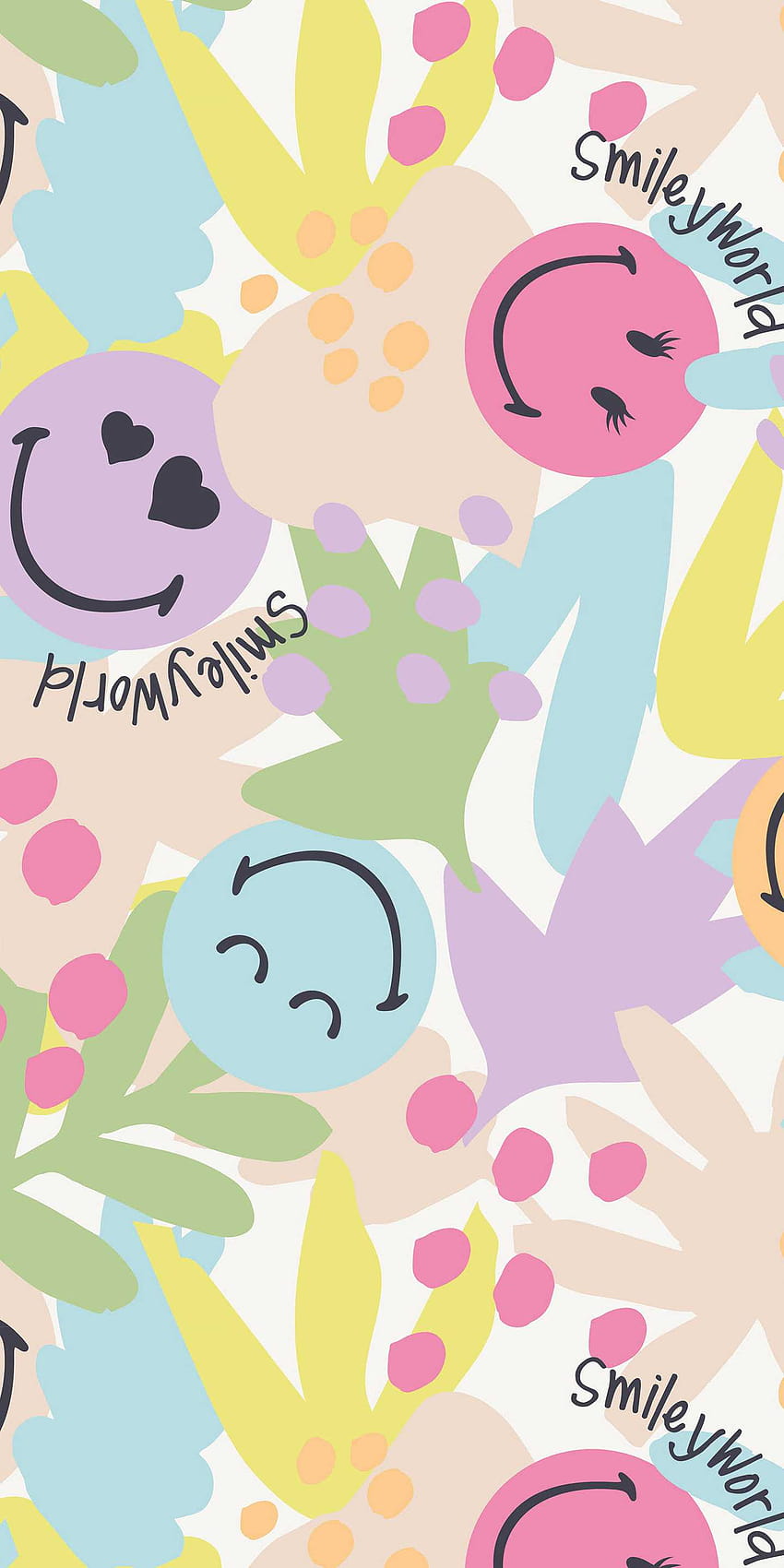 Fun Aesthetic Smiles LightPink pink Purple Heads yellow Teal HD  phone wallpaper  Peakpx