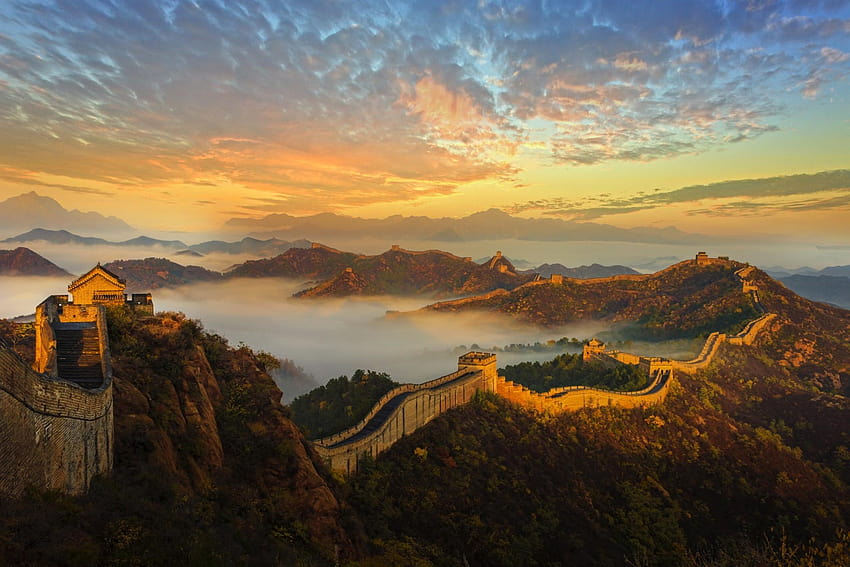 風景万里の長城と背景、 高画質の壁紙