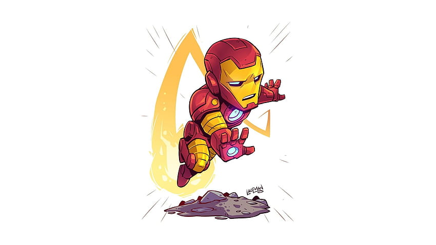 Iron Man latar belakang putih latar belakang sederhana Marvel Comics Derek Laufman pada tahun 2021 Wallpaper HD