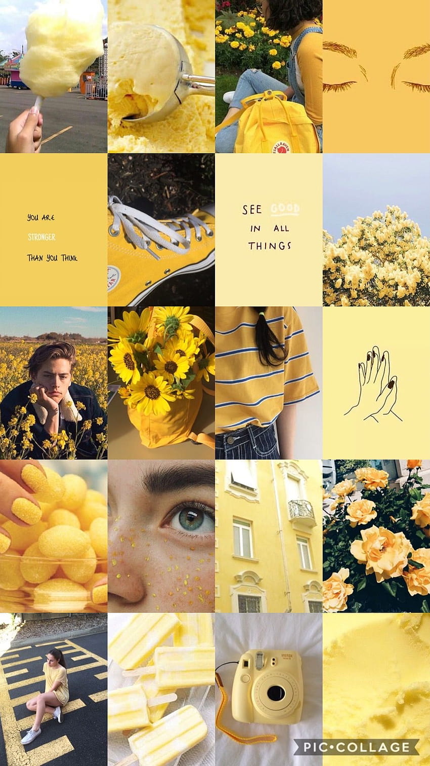 Pastel Yellow Aesthetic, collage estético amarillo fondo de pantalla del  teléfono | Pxfuel