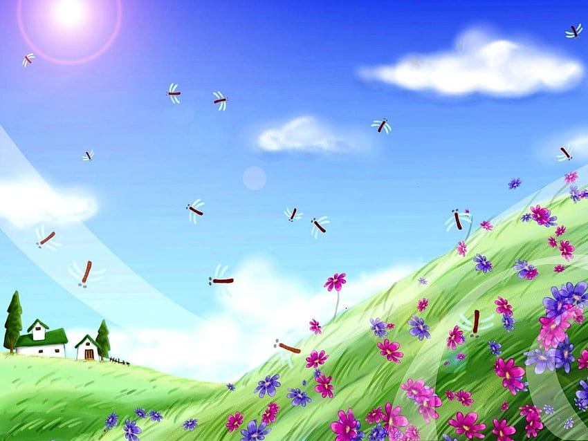 4 Cartoon Spring, spring time cartoons HD wallpaper | Pxfuel