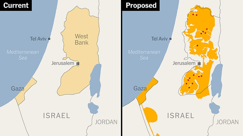トランプ計画の最初の結果：イスラエルはヨルダン川西岸の一部に対する主権を主張する 高画質の壁紙
