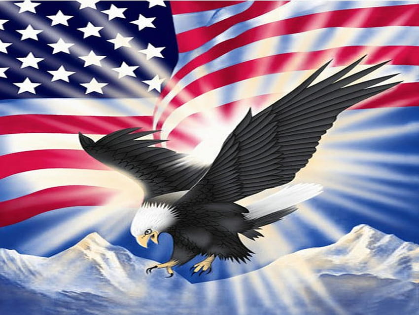 American Flag Eagle, cool eagle flags HD wallpaper