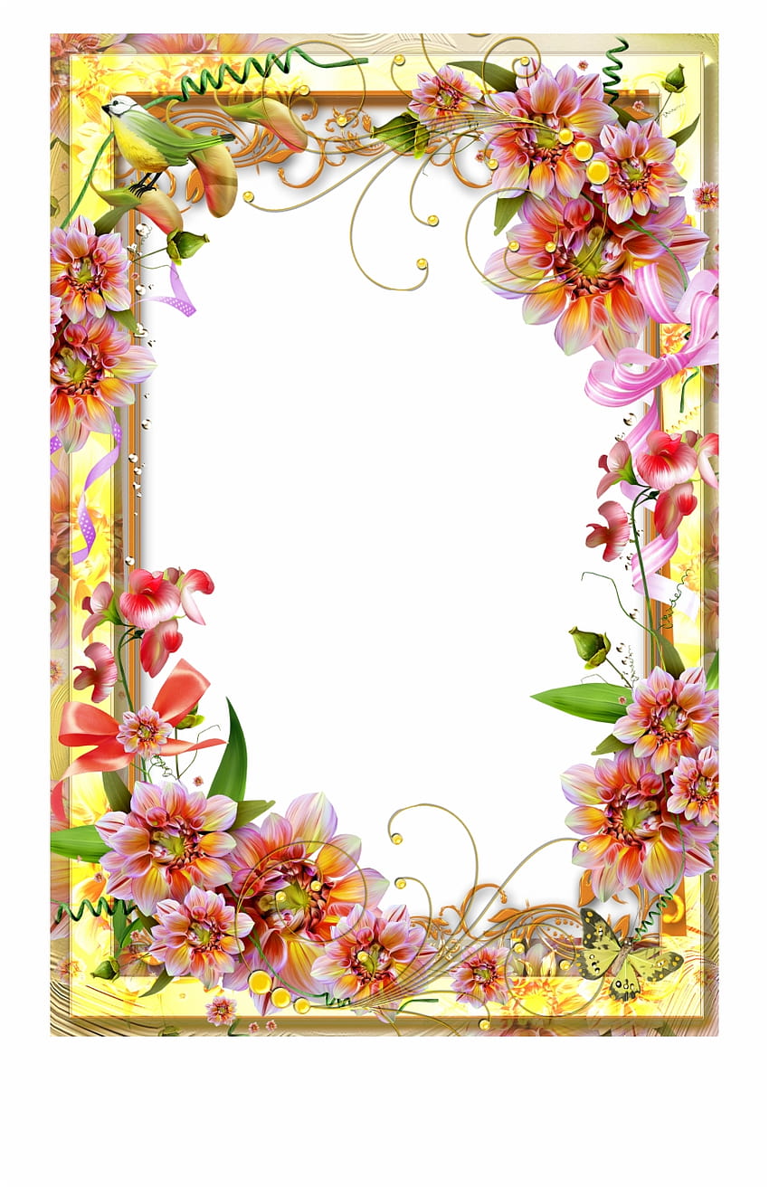 Yellow Frame Png, page border HD phone wallpaper