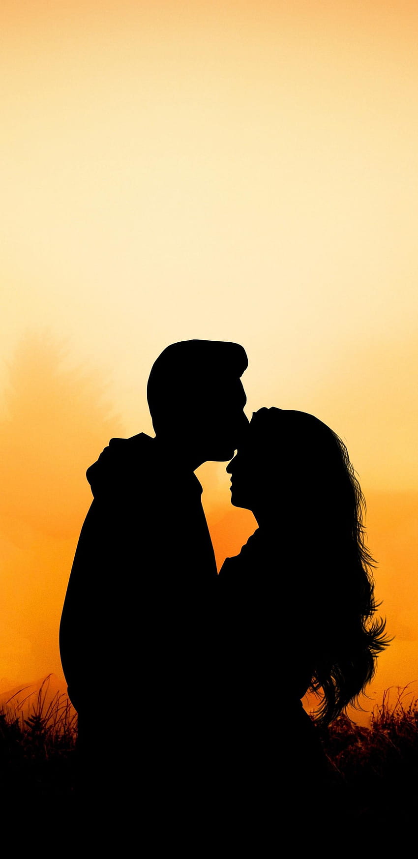 Pasangan, Pelukan, Ciuman, Cinta, Luar Ruangan, Matahari Terbenam, Pecinta Berciuman Seluler wallpaper ponsel HD