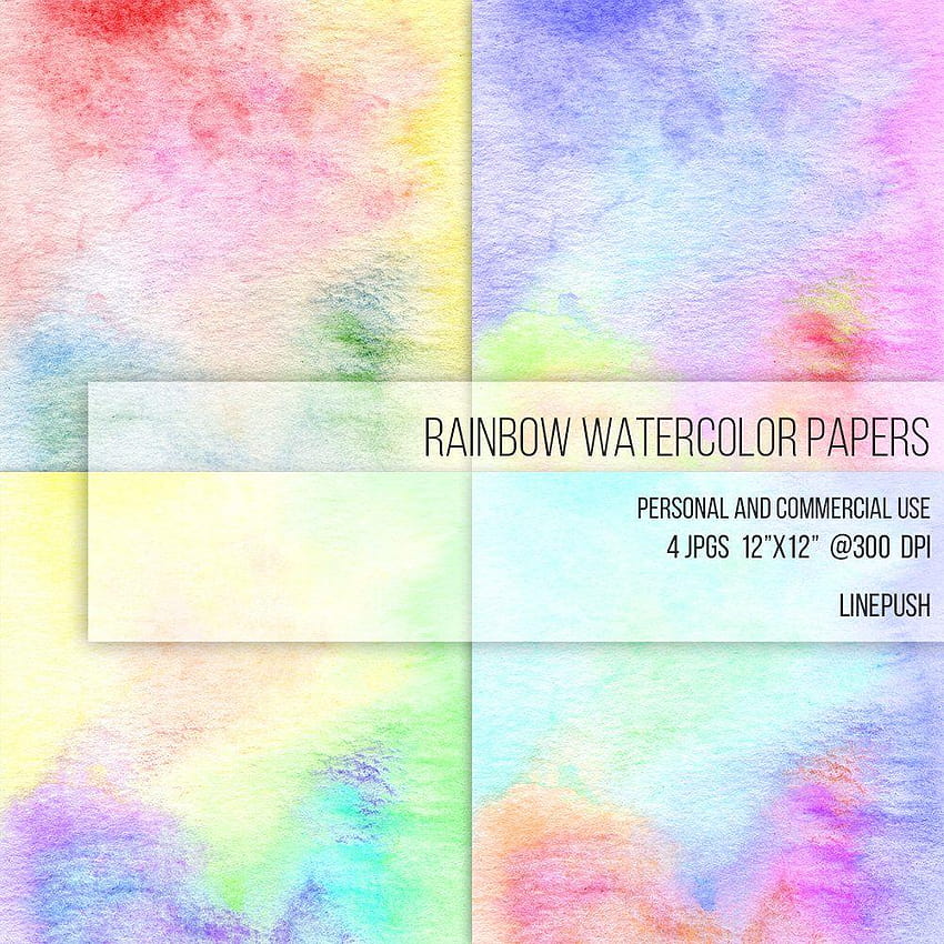 SALE Rainbow Watercolor Papers. Digital papers. Watercolor, rainbow tumblr background HD phone wallpaper