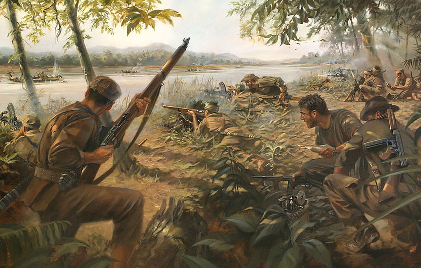 emboscada, operações especiais, caça na selva, guerra de guerrilha, seção оружие, guerra de guerrilha papel de parede HD