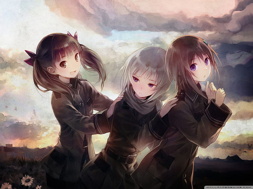 Süß für 3 beste Freunde, Anime Girl Bffs HD-Hintergrundbild