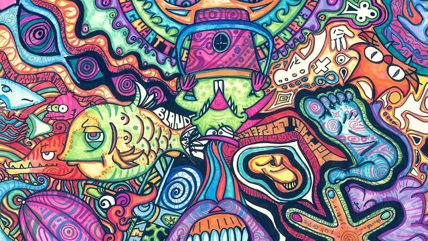 Trippy Art Backgrounds Group, rasta hippie HD wallpaper